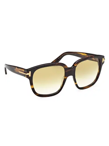 Tom Ford Women's ICON 58MM Square Sunglasses - Striped Brown Yellow | Thumbnail 8