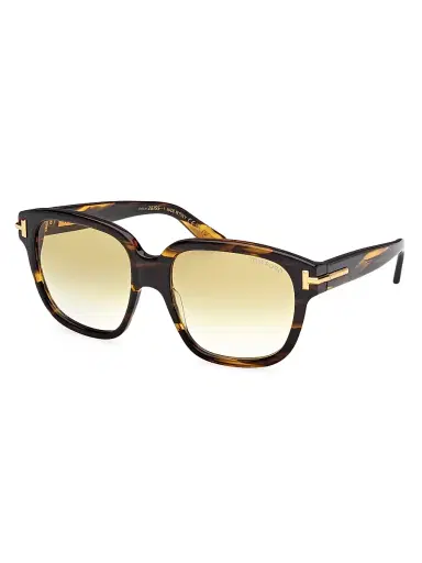 Tom Ford Women's ICON 58MM Square Sunglasses - Striped Brown Yellow | Thumbnail 1