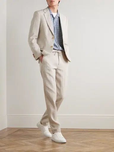MR P. James Straight-Leg Linen Drawstring Trousers - Men | Thumbnail 2 MR P. James Straight-Leg Linen Drawstring Trousers - Men | Thumbnail 2