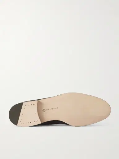 Edward Green Polperro Leather-Trimmed Suede Penny Loafers - Men | Thumbnail 3 Edward Green Polperro Leather-Trimmed Suede Penny Loafers - Men | Thumbnail 3