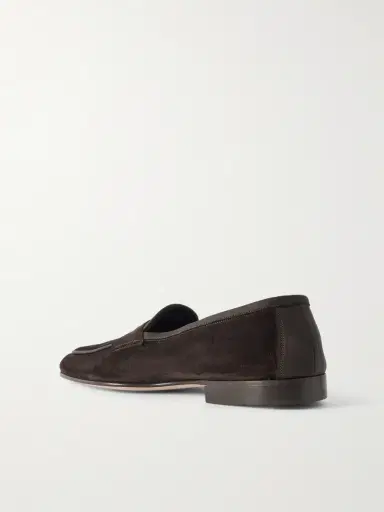 Edward Green Polperro Leather-Trimmed Suede Penny Loafers - Men | Thumbnail 4 Edward Green Polperro Leather-Trimmed Suede Penny Loafers - Men | Thumbnail 4