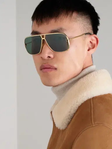 Tom Ford Stavros Aviator-Style Gold-Tone Sunglasses - Men | Thumbnail 2