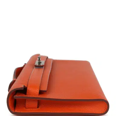 HERMÈS Pre-owned Hermes Kelly Cut Feu Epsom Palladium Hardware | Thumbnail 3 HERMÈS Pre-owned Hermes Kelly Cut Feu Epsom Palladium Hardware | Thumbnail 3