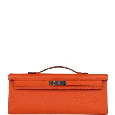 HERMÈS Pre-owned Hermes Kelly Cut Feu Epsom Palladium Hardware | Thumbnail 1 HERMÈS Pre-owned Hermes Kelly Cut Feu Epsom Palladium Hardware | Thumbnail 1