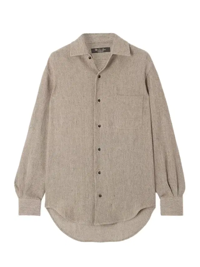 Loro Piana André Herringbone Linen Shirt