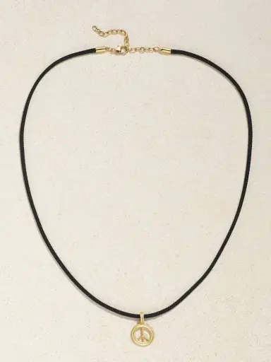 STONE AND STRAND Large Peace 14-karat Gold And Cord Choker | Thumbnail 4 STONE AND STRAND Large Peace 14-karat Gold And Cord Choker | Thumbnail 4