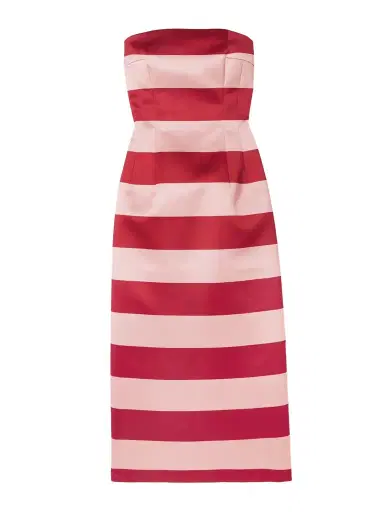 Emilia Wickstead Leila Strapless Striped Duchesse-satin Midi Dress | Thumbnail 1 Emilia Wickstead Leila Strapless Striped Duchesse-satin Midi Dress | Thumbnail 1