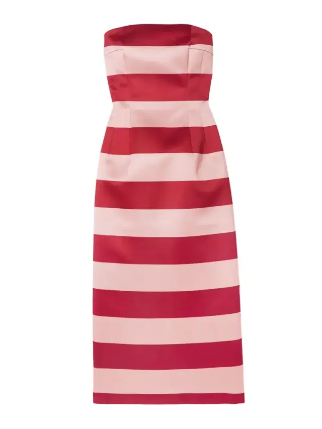 Leila Strapless Striped Duchesse-satin Midi Dress