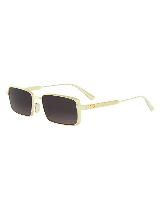 Dior Women's Cannage S2U 55MM Rectangular Sunglasses - Gold Black