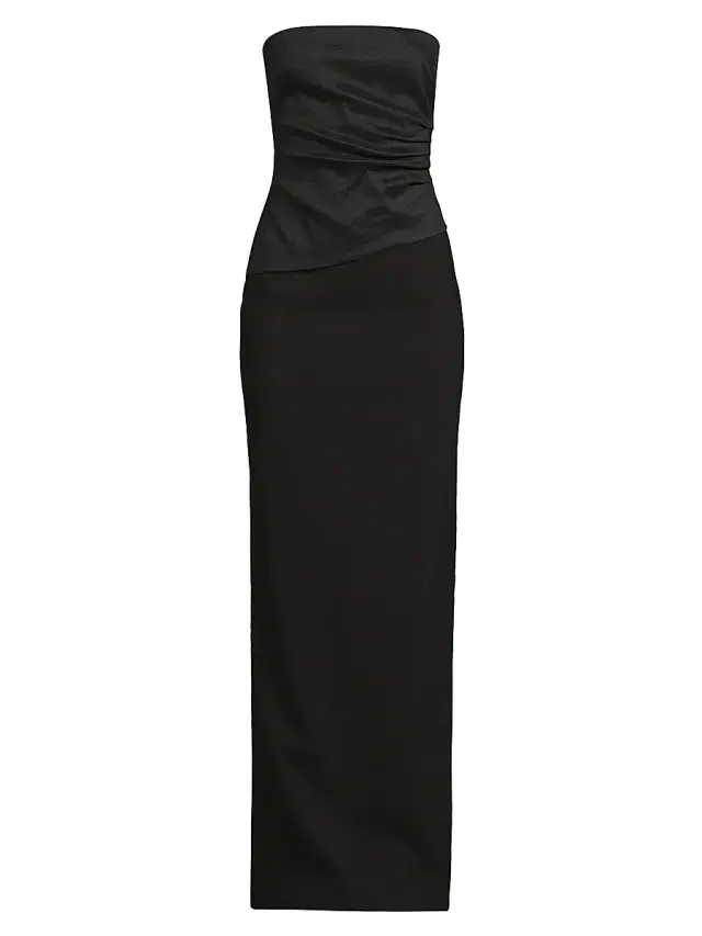 Women's Evie Strapless Column Gown - Black