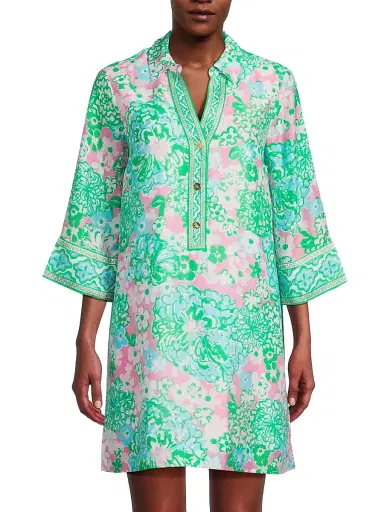 Lilly Pulitzer Women's Daphnie Plumes in Bloom Tunic Dress - Size 6 | Thumbnail 3