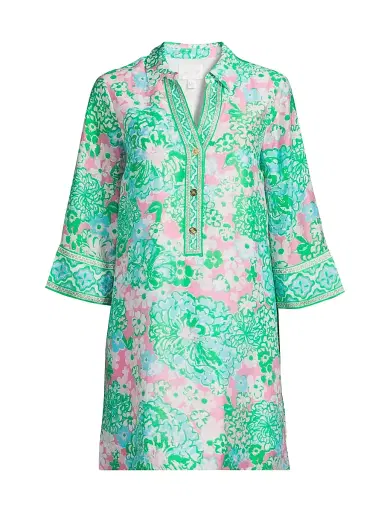 Lilly Pulitzer Women's Daphnie Plumes in Bloom Tunic Dress - Size 6 | Thumbnail 1