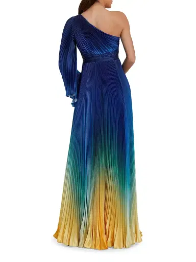 Mac Duggal Women's Pleated Charmeuse Ombré Gown - Blue Ombre - Size 6 | Thumbnail 2 Mac Duggal Women's Pleated Charmeuse Ombré Gown - Blue Ombre - Size 6 | Thumbnail 2