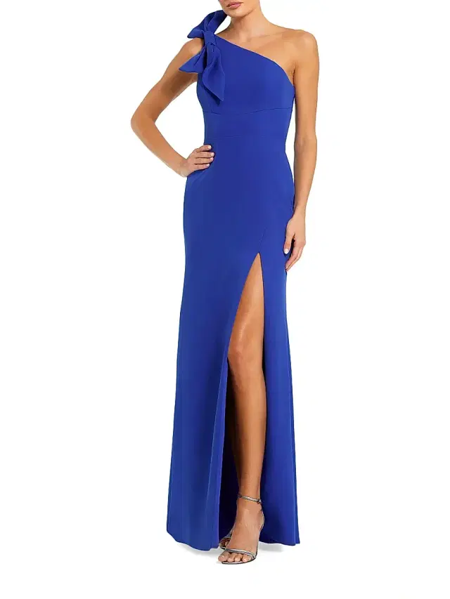 Mac Duggal Women's Ieena One-Shoulder Bow Gown - Royal Blue