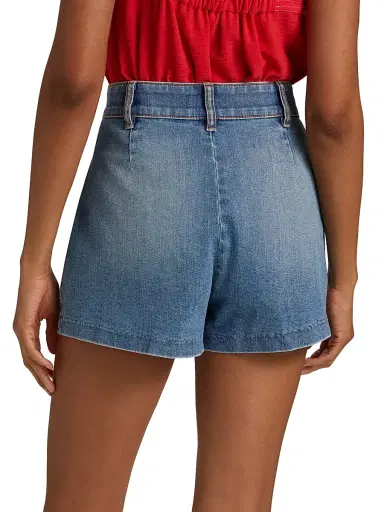 Ramy Brook Women's Hilary Washed Denim High-Rise Shorts | Thumbnail 5 Ramy Brook Women's Hilary Washed Denim High-Rise Shorts | Thumbnail 5