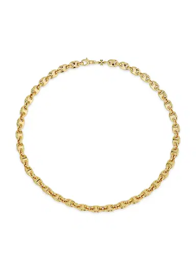 Tory Burch Women's Gemini 18K-Gold-Plated Chain Necklace - Light Brass | Thumbnail 4
