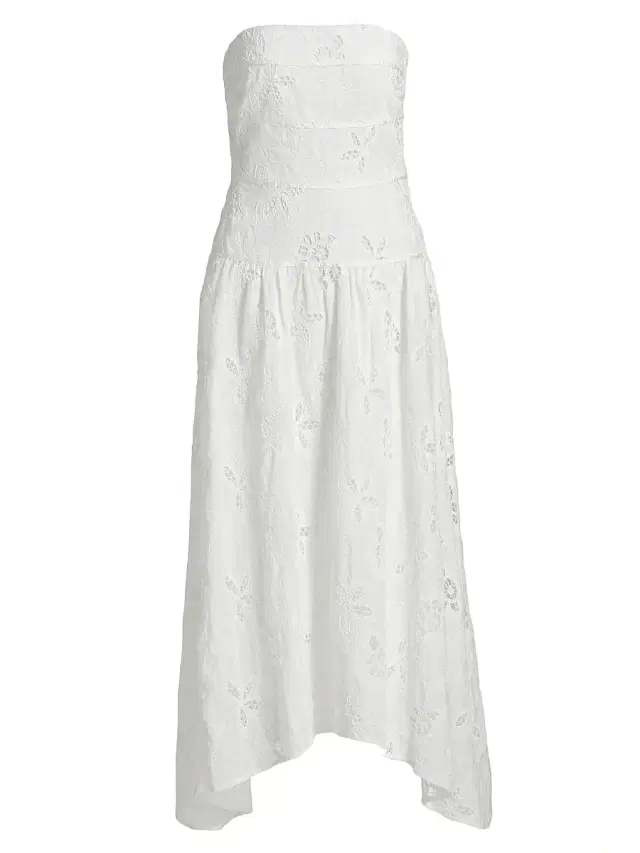 Ramy Brook Women's Blanca Flower Strapless Midi-Dress - White Flower