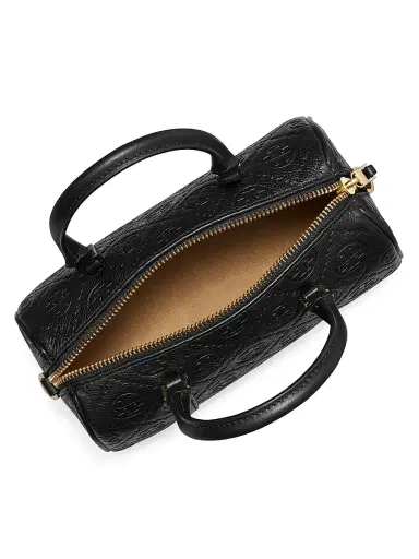 Tory Burch Women's T Monogram Pebble Top Handle Barrel Bag | Thumbnail 4 Tory Burch Women's T Monogram Pebble Top Handle Barrel Bag | Thumbnail 4
