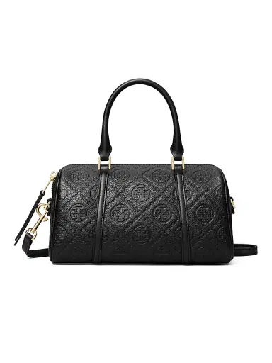 Tory Burch Women's T Monogram Pebble Top Handle Barrel Bag | Thumbnail 1 Tory Burch Women's T Monogram Pebble Top Handle Barrel Bag | Thumbnail 1