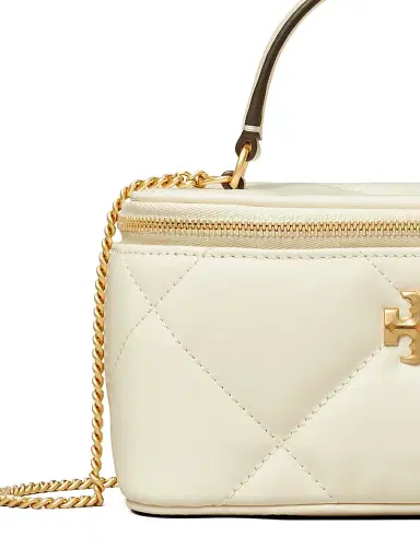 Tory Burch Women's Kira Diamond Quilted Leather Vanity Bag - Warm White | Thumbnail 4 Tory Burch Women's Kira Diamond Quilted Leather Vanity Bag - Warm White | Thumbnail 4