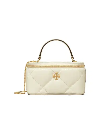Tory Burch Women's Kira Diamond Quilted Leather Vanity Bag - Warm White | Thumbnail 1 Tory Burch Women's Kira Diamond Quilted Leather Vanity Bag - Warm White | Thumbnail 1
