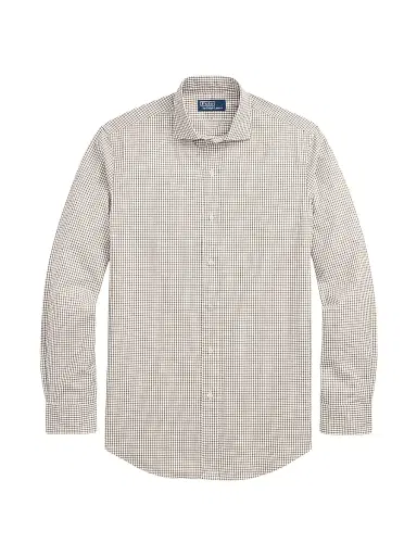Polo Ralph Lauren Men's Glen Plaid Cotton Poplin Button-Front Shirt - White Fall Brown | Thumbnail 1 Polo Ralph Lauren Men's Glen Plaid Cotton Poplin Button-Front Shirt - White Fall Brown | Thumbnail 1