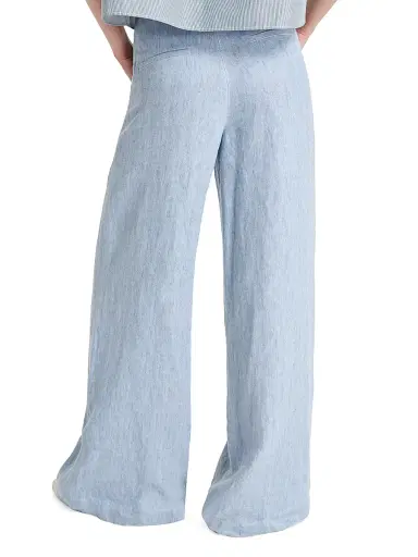 TWP Women's Demie Hemp High-Rise Wide-Leg Pants - Light Indigo | Thumbnail 3