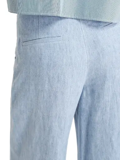 TWP Women's Demie Hemp High-Rise Wide-Leg Pants - Light Indigo | Thumbnail 5