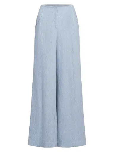 TWP Women's Demie Hemp High-Rise Wide-Leg Pants - Light Indigo | Thumbnail 1