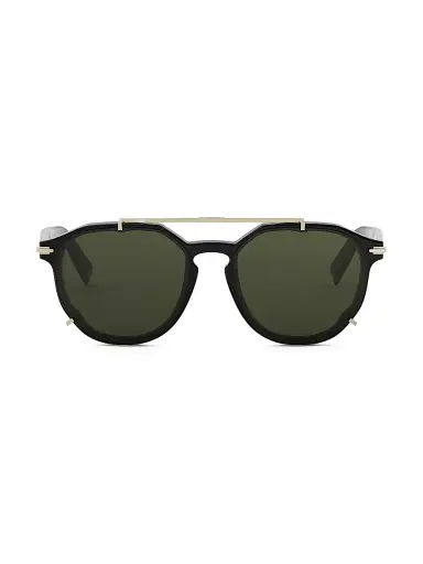 Dior Men's Diorblacksuit RI 56MM Round Sunglasses - Black Green | Thumbnail 2