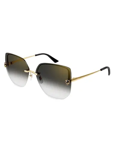 Cartier Women's Panthère Light 63MM Round Sunglasses - Gold | Thumbnail 2