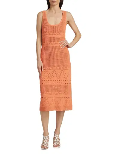 Kobi Halperin Women's Emerson Knit Midi-Dress - Coral | Thumbnail 2 Kobi Halperin Women's Emerson Knit Midi-Dress - Coral | Thumbnail 2