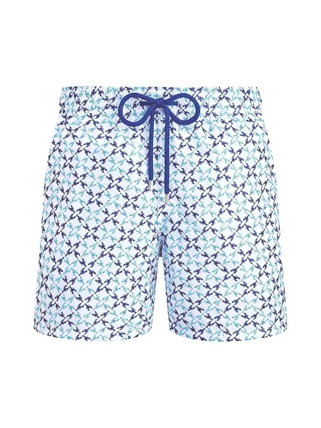 Men's Homard Embroidered Swim Trunks - Blanc