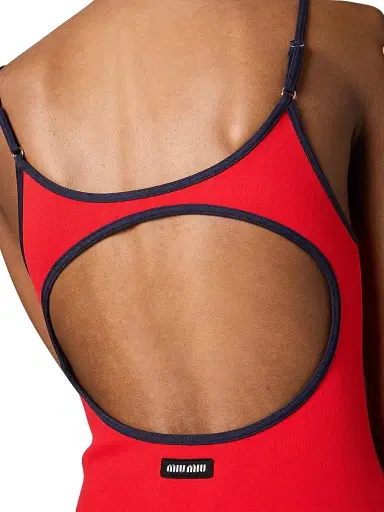 Miu Miu Women's Technical Knit Swimsuit - Red - Size 8 | Thumbnail 4 Miu Miu Women's Technical Knit Swimsuit - Red - Size 8 | Thumbnail 4