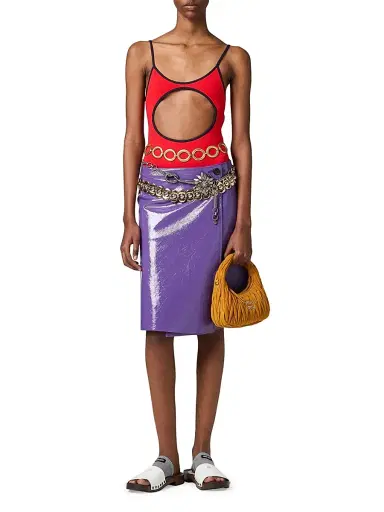 Miu Miu Women's Technical Knit Swimsuit - Red - Size 8 | Thumbnail 5 Miu Miu Women's Technical Knit Swimsuit - Red - Size 8 | Thumbnail 5