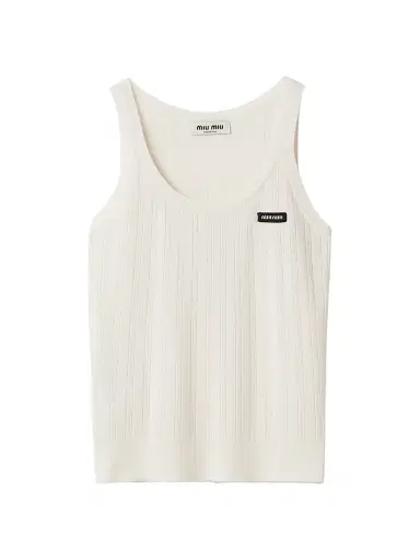 Miu Miu Women's Cashmere and Silk Tank Top - White | Thumbnail 1 Miu Miu Women's Cashmere and Silk Tank Top - White | Thumbnail 1