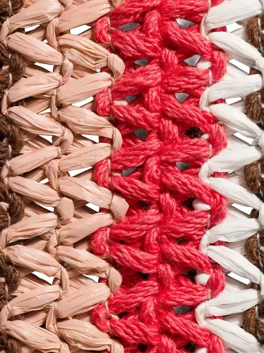 Miu Miu Women's Raffia-Effect Woven Tote Bag - Brown Red | Thumbnail 5