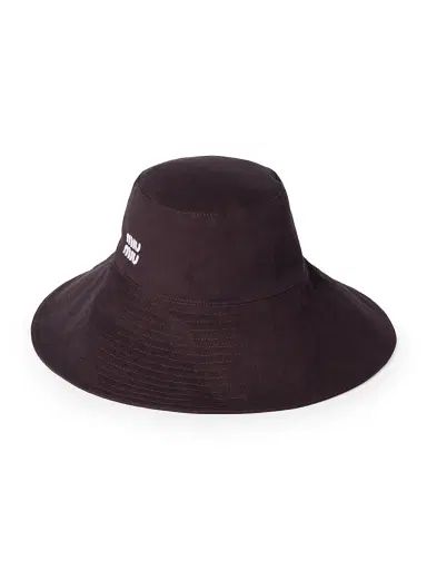 Miu Miu Women's Denim Hat - Brown | Thumbnail 5