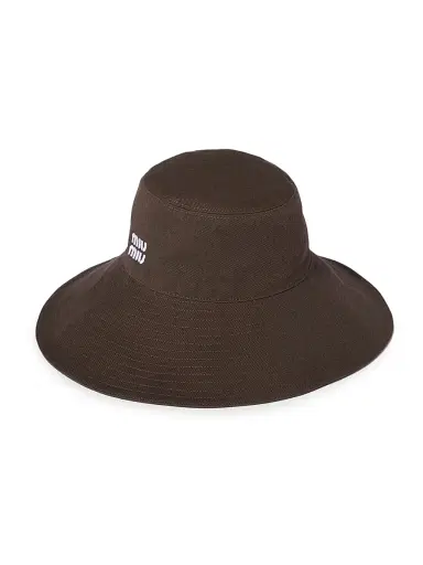 Miu Miu Women's Denim Hat - Brown | Thumbnail 1