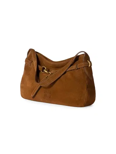 Miu Miu Women's Aventure Suede Shoulder Bag - Brown | Thumbnail 3