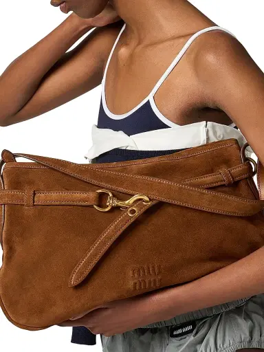 Miu Miu Women's Aventure Suede Shoulder Bag - Brown | Thumbnail 7
