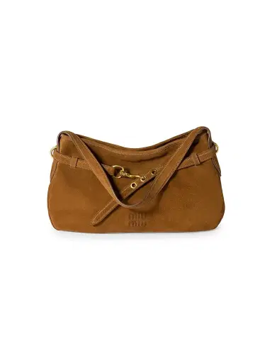 Miu Miu Women's Aventure Suede Shoulder Bag - Brown | Thumbnail 1