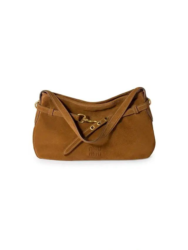 Miu Miu Women's Aventure Suede Shoulder Bag - Brown