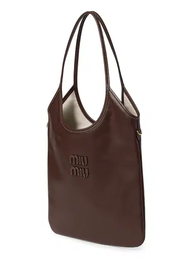 Miu Miu Women's Ivy Leather Shoulder Bag - Dark Brown | Thumbnail 3 Miu Miu Women's Ivy Leather Shoulder Bag - Dark Brown | Thumbnail 3