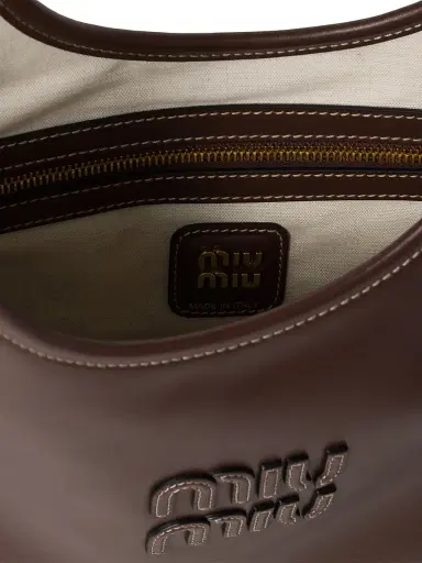 Miu Miu Women's Ivy Leather Shoulder Bag - Dark Brown | Thumbnail 5 Miu Miu Women's Ivy Leather Shoulder Bag - Dark Brown | Thumbnail 5