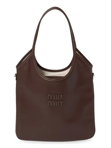 Miu Miu Women's Ivy Leather Shoulder Bag - Dark Brown | Thumbnail 1 Miu Miu Women's Ivy Leather Shoulder Bag - Dark Brown | Thumbnail 1
