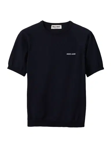 Miu Miu Women's Wool Crewneck Sweater - Blue - Size 4 | Thumbnail 1 Miu Miu Women's Wool Crewneck Sweater - Blue - Size 4 | Thumbnail 1