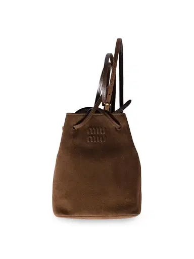 Miu Miu Women's Suede Pouch - Dark Brown | Thumbnail 1 Miu Miu Women's Suede Pouch - Dark Brown | Thumbnail 1