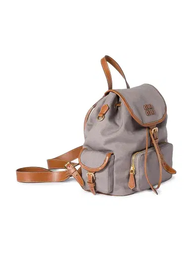 Miu Miu Women's Canvas and Leather Backpack | Thumbnail 4 Miu Miu Women's Canvas and Leather Backpack | Thumbnail 4