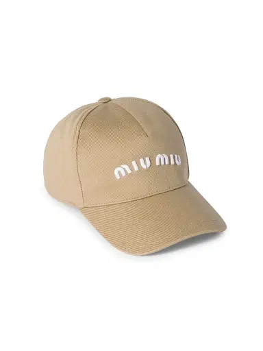 Miu Miu Women's Drill Baseball Cap - Beige Khaki | Thumbnail 1